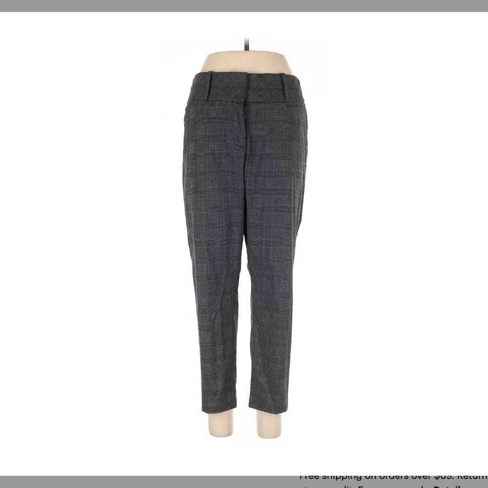 Maurices I Am Smart Gray Plaid Curvy Ankle Straight Dress Pants 13/14 Short